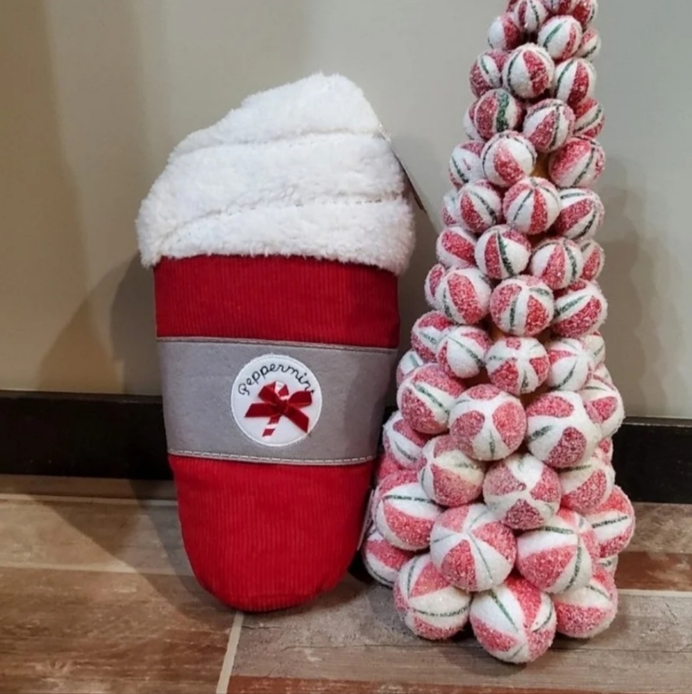 Peppermint Mocha Throw Pillow-NWT
